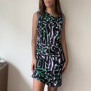 Sleeveless Dress Abstract Print Cowl Neck Casual Party‎ Dress